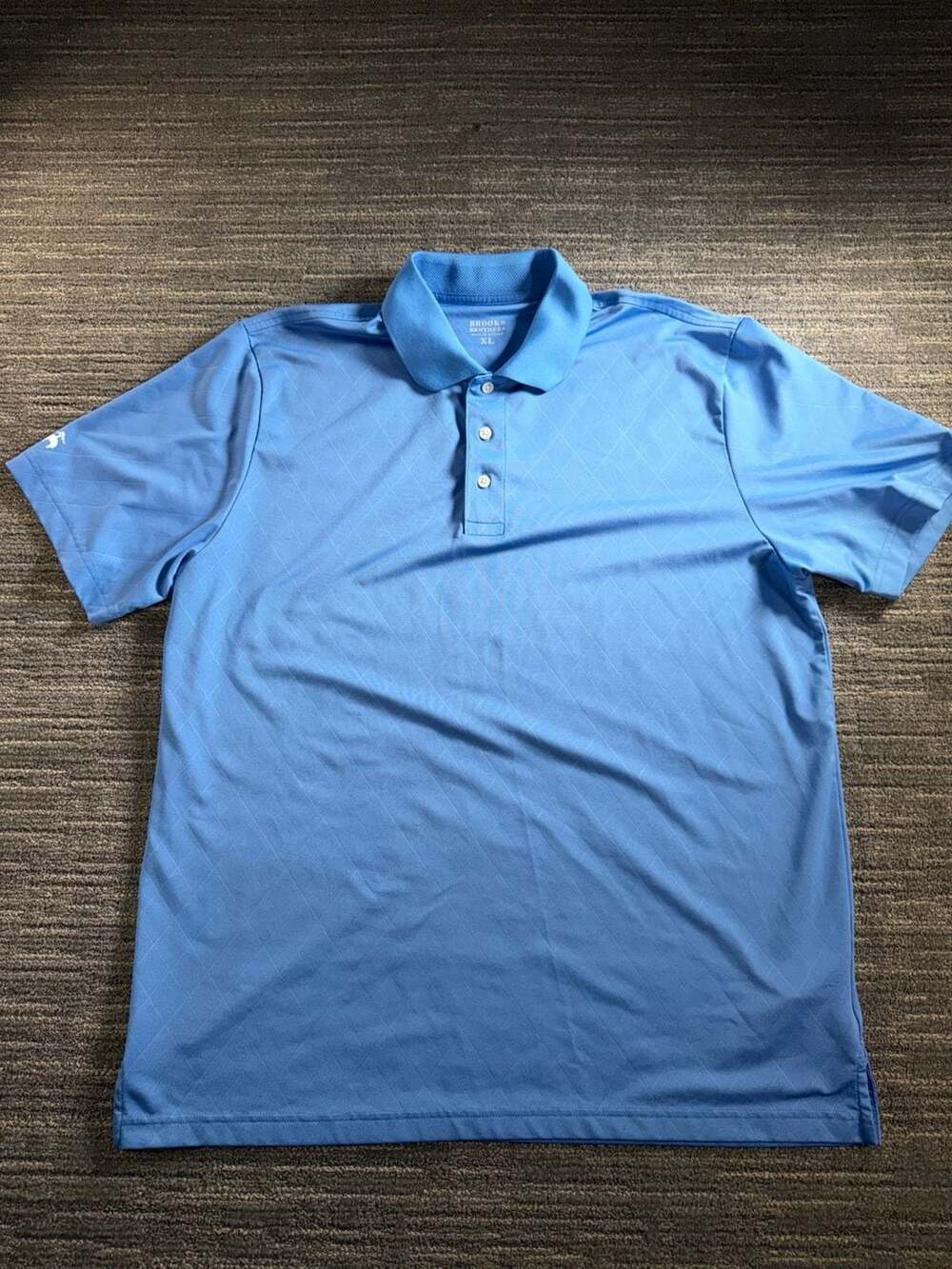 Brooks Brothers Blue Diamond Jacquard Performance Polo Shirt Size XL